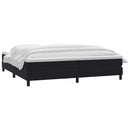 vidaXL fekete bársony rugós ágy matraccal 200x220 cm