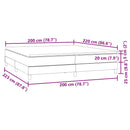vidaXL fekete bársony rugós ágy matraccal 200x220 cm