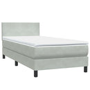 vidaXL világosszürke bársony rugós ágy matraccal 80x210 cm