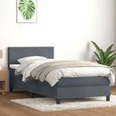 vidaXL sötétszürke bársony rugós ágy matraccal 80x210 cm