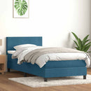 vidaXL sötétkék bársony rugós ágy matraccal 80x210 cm