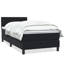 vidaXL fekete bársony rugós ágy matraccal 90x210 cm