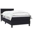 vidaXL fekete bársony rugós ágy matraccal 90x210 cm