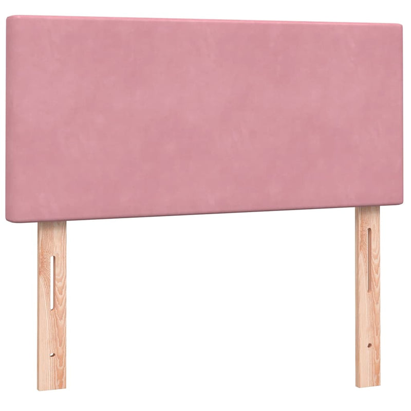 vidaXL rózsaszín bársony rugós ágy matraccal 90x210 cm