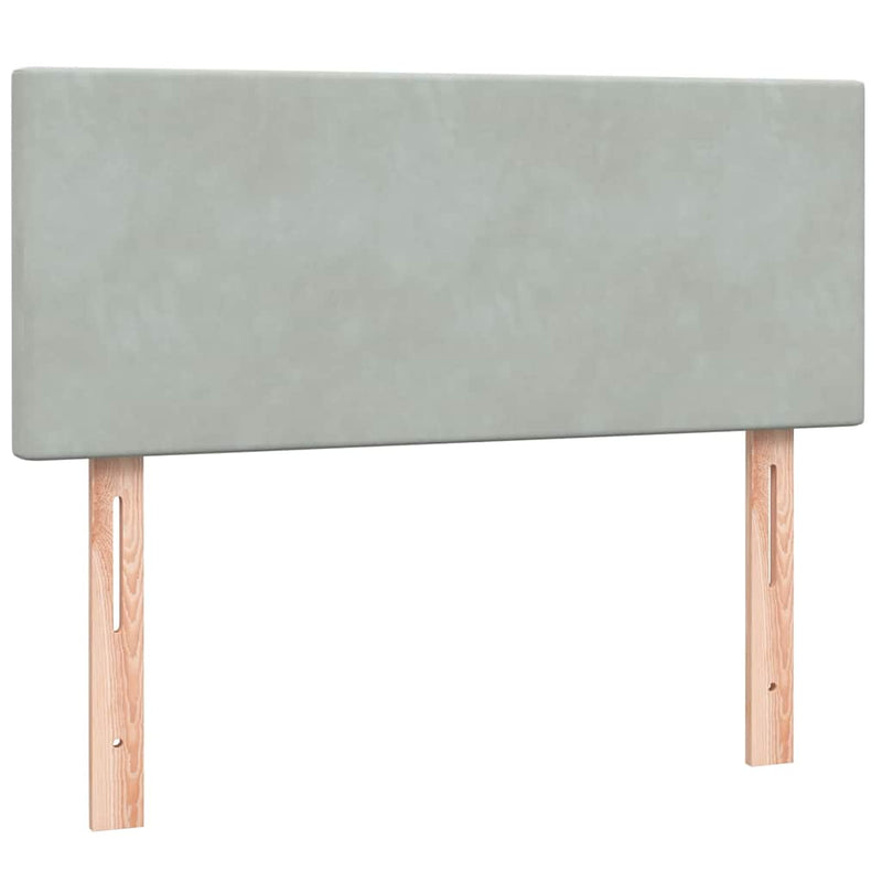 vidaXL világosszürke bársony rugós ágy matraccal 120 x 210 cm