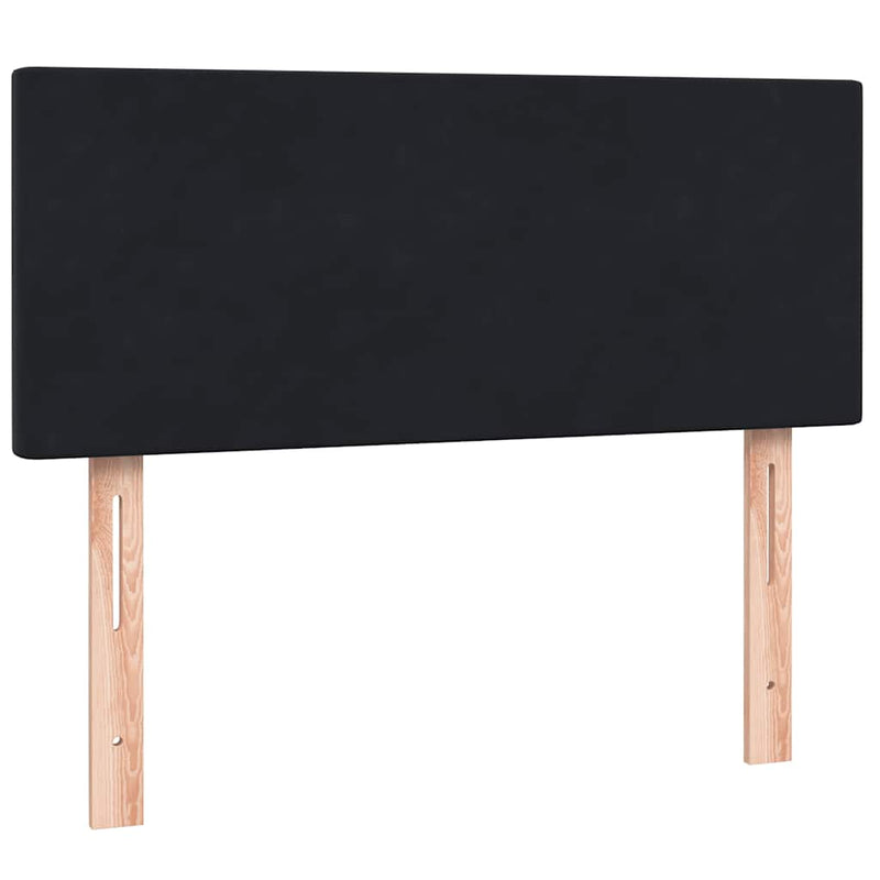 vidaXL fekete bársony rugós ágy matraccal 120x210 cm