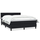 vidaXL fekete bársony rugós ágy matraccal 160x210 cm