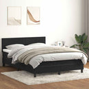vidaXL fekete bársony rugós ágy matraccal 160x210 cm