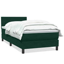 vidaXL sötétzöld bársony rugós ágy matraccal 80x220 cm