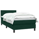 vidaXL sötétzöld bársony rugós ágy matraccal 80x220 cm