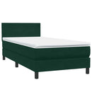 vidaXL sötétzöld bársony rugós ágy matraccal 80x220 cm