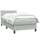 vidaXL világosszürke bársony rugós ágy matraccal 90x220 cm