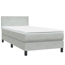 vidaXL világosszürke bársony rugós ágy matraccal 90x220 cm