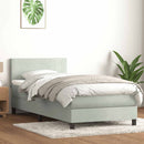 vidaXL világosszürke bársony rugós ágy matraccal 90x220 cm