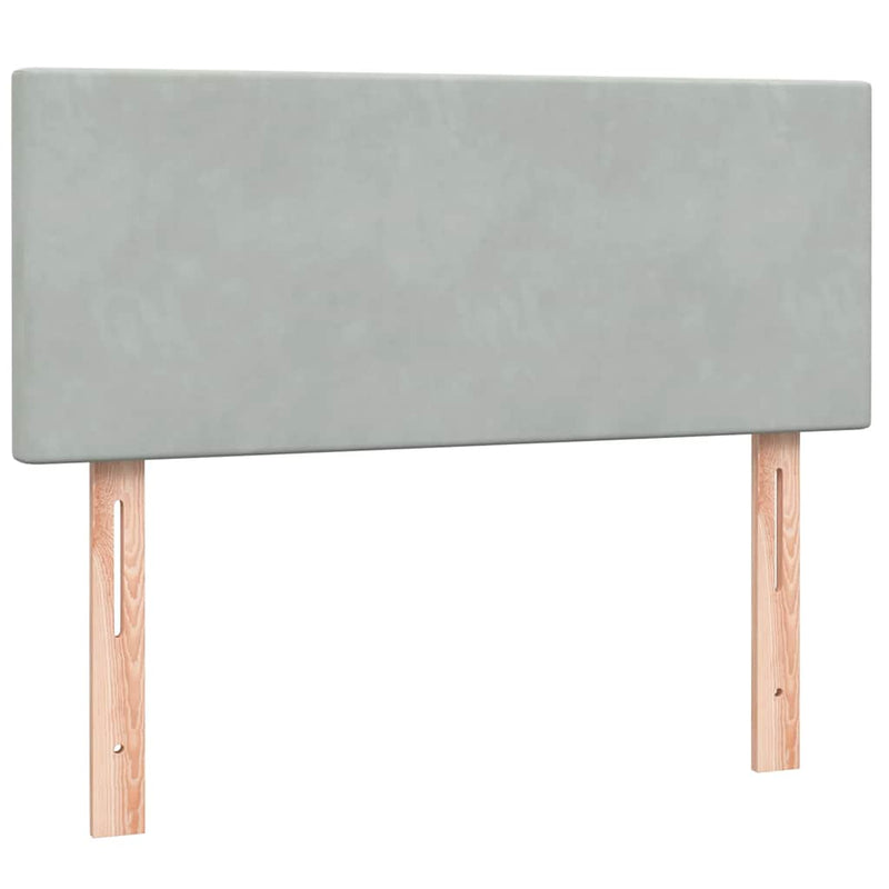 vidaXL világosszürke bársony rugós ágy matraccal 120x220 cm