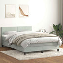 vidaXL világosszürke bársony rugós ágy matraccal 160x220 cm