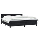 vidaXL fekete bársony rugós ágy matraccal 200x220 cm