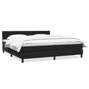 vidaXL fekete bársony rugós ágy matraccal 200x220 cm