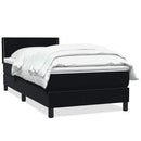 vidaXL fekete bársony rugós ágy matraccal 90x210 cm