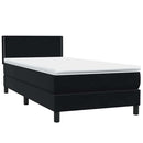vidaXL fekete bársony rugós ágy matraccal 90x210 cm
