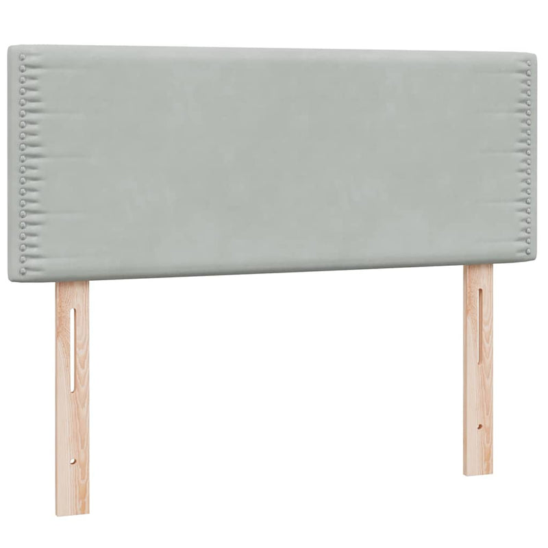 vidaXL világosszürke bársony rugós ágy matraccal 120x220 cm