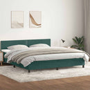 vidaXL sötétzöld bársony rugós ágy matraccal 180x220 cm