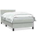 vidaXL világosszürke bársony rugós ágy matraccal 80x210 cm