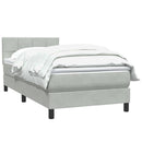 vidaXL világosszürke bársony rugós ágy matraccal 80x210 cm