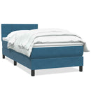 vidaXL sötétkék bársony rugós ágy matraccal 80x210 cm