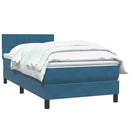 vidaXL sötétkék bársony rugós ágy matraccal 80x210 cm