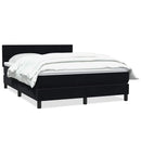 vidaXL fekete bársony rugós ágy matraccal 160x210 cm