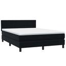 vidaXL fekete bársony rugós ágy matraccal 160x210 cm