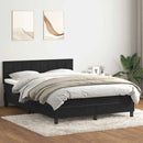 vidaXL fekete bársony rugós ágy matraccal 160x210 cm