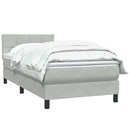 vidaXL világosszürke bársony rugós ágy matraccal 80x220 cm