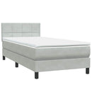 vidaXL világosszürke bársony rugós ágy matraccal 80x220 cm