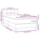 vidaXL fekete bársony rugós ágy matraccal 80x220 cm