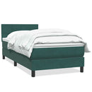 vidaXL sötétzöld bársony rugós ágy matraccal 80x220 cm