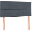 vidaXL sötétszürke bársony rugós ágy matraccal 90x220 cm