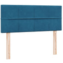 vidaXL sötétkék bársony rugós ágy matraccal 120x220 cm