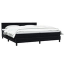 vidaXL fekete bársony rugós ágy matraccal 200x220 cm