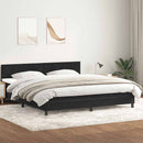 vidaXL fekete bársony rugós ágy matraccal 200x220 cm