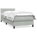 vidaXL világosszürke bársony rugós ágy matraccal 80x210 cm