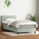 vidaXL világosszürke bársony rugós ágy matraccal 80x210 cm