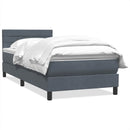 vidaXL sötétszürke bársony rugós ágy matraccal 80x210 cm