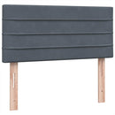 vidaXL sötétszürke bársony rugós ágy matraccal 100x210 cm