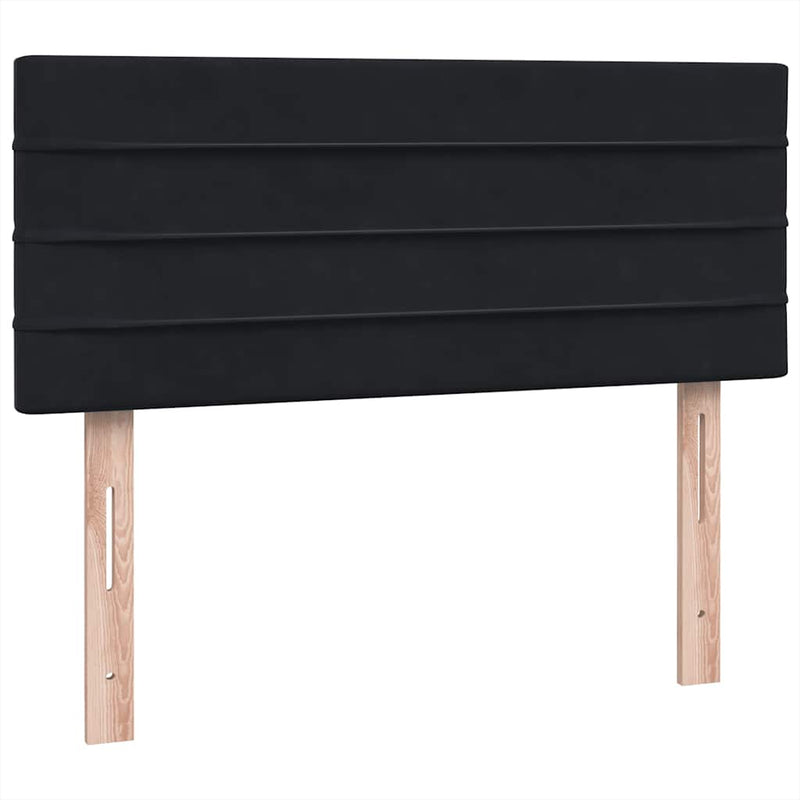 vidaXL fekete bársony rugós ágy matraccal 120x210 cm