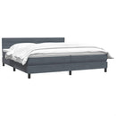 vidaXL sötétszürke bársony rugós ágy matraccal 180x210 cm