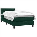 vidaXL sötétzöld bársony rugós ágy matraccal 80x220 cm