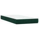 vidaXL sötétzöld bársony rugós ágy matraccal 80x220 cm