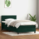 vidaXL sötétzöld bársony rugós ágy matraccal 80x220 cm